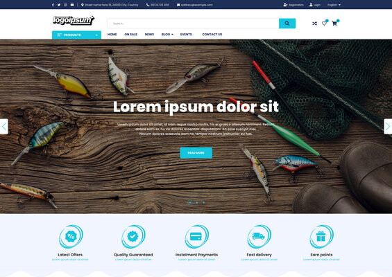 weboldal minta horgász webshop